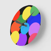 Rainbow Polka Dots Ronde Klok (Hoek)