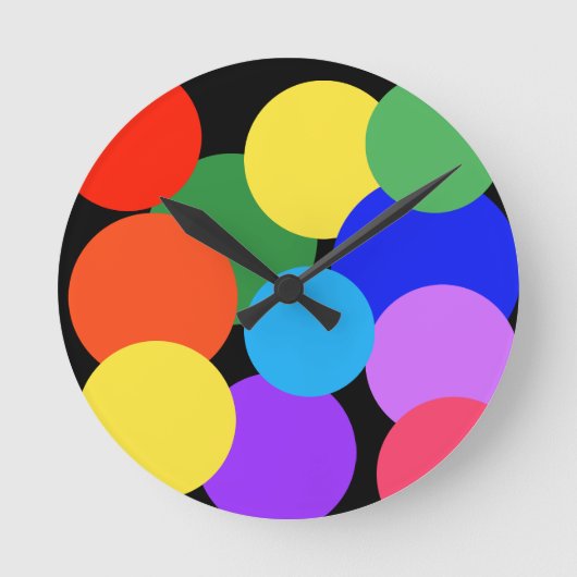 Rainbow Polka Dots Ronde Klok (Voorkant)