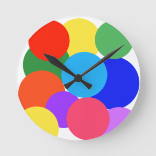 Rainbow Polka Dots Ronde Klok