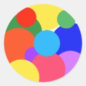 Rainbow Polka Dots Ronde Sticker (Voorkant)