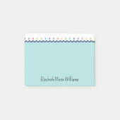 Rainbow Polka Dots Scalloped Border gepersonalisee Post-it® Notes (Voorkant)