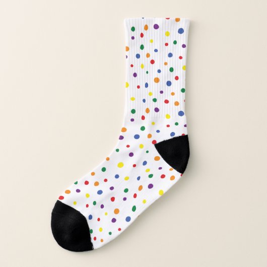 Rainbow Polka Dots Sokken (Links - buitenkant)