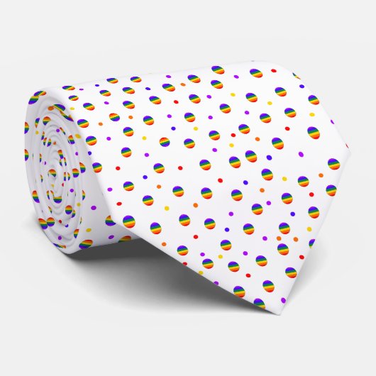 Rainbow Polka Dots Stropdas (Opgerold)