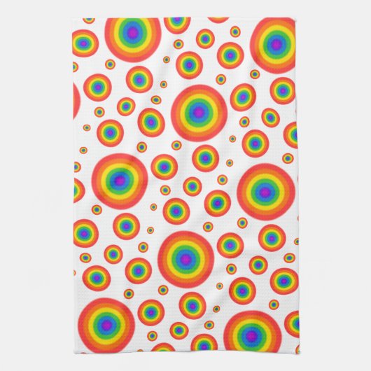Rainbow Polka Dots Theedoek (Verticaal)