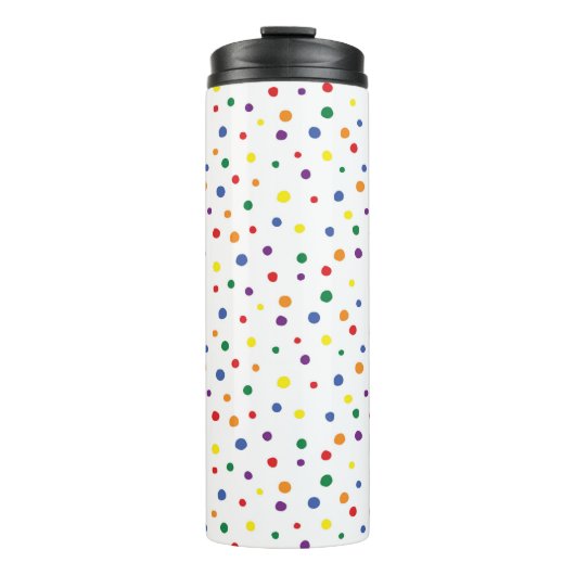 Rainbow Polka Dots Thermosbeker (Voorkant)