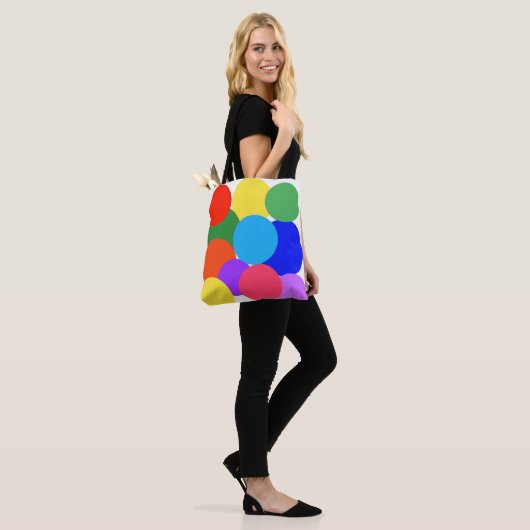 Rainbow Polka Dots Tote Bag (Op model)