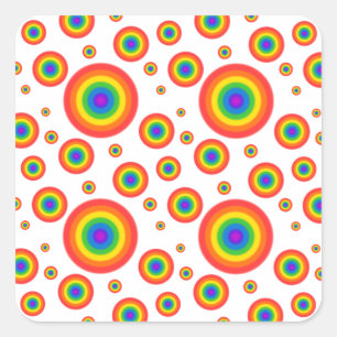Rainbow Polka Dots Vierkante Sticker