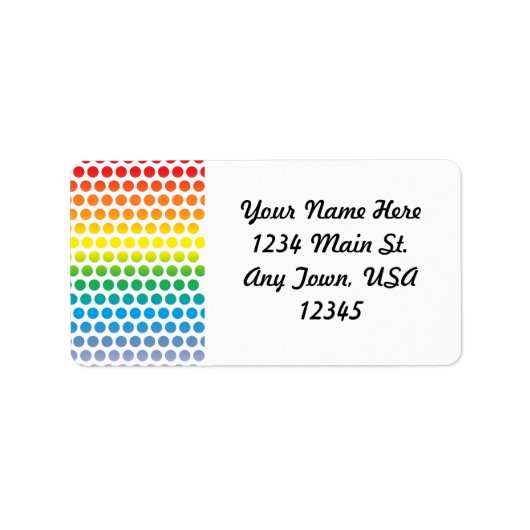 Rainbow Polka Dots White Etiket (Voorkant)