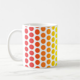 Rainbow Polka Dots White Koffiemok