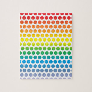 Rainbow Polka Dots White Legpuzzel