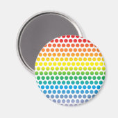 Rainbow Polka Dots White Magneet (Voorkant / Achterkant)