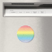Rainbow Polka Dots White Magneet (Insitu (Vaatwasser))