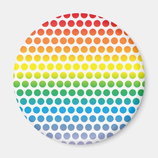 Rainbow Polka Dots White Magneet (Voorkant)