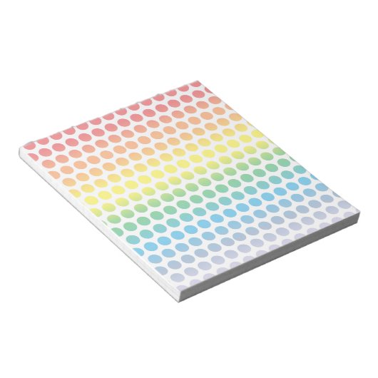 Rainbow Polka Dots White Notitieblok (Schuin)