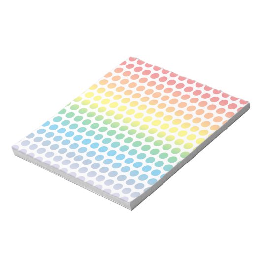 Rainbow Polka Dots White Notitieblok (Linkerzijde)