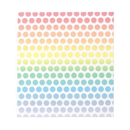 Rainbow Polka Dots White Notitieblok (Voorkant)