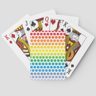 Rainbow Polka Dots White Pokerkaarten