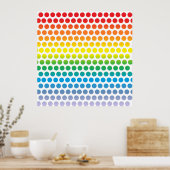 Rainbow Polka Dots White Poster (Keuken)