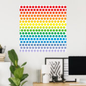 Rainbow Polka Dots White Poster (Thuiskantoor)