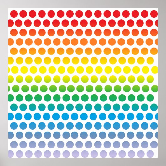Rainbow Polka Dots White Poster (Voorkant)