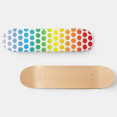 Rainbow Polka Dots White Skateboard (Horizontaal)