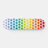 Rainbow Polka Dots White Skateboard (Horizontaal)