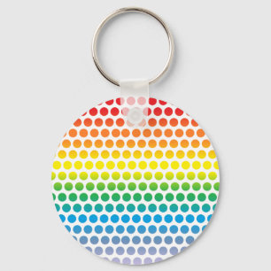 Rainbow Polka Dots White Sleutelhanger