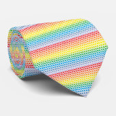 Rainbow Polka Dots White Stropdas (Opgerold)