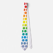 Rainbow Polka Dots White Stropdas (Voorkant)