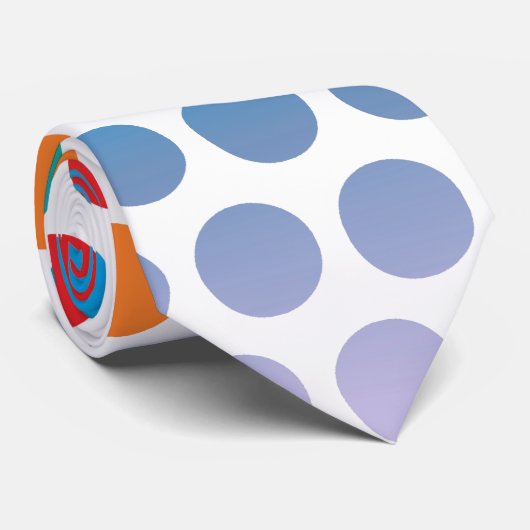 Rainbow Polka Dots White Stropdas (Opgerold)