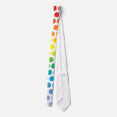 Rainbow Polka Dots White Stropdas (Achterkant)