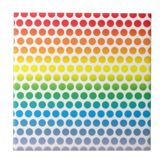 Rainbow Polka Dots White Tegeltje