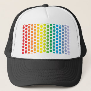 Rainbow Polka Dots White Trucker Pet