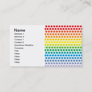 Rainbow Polka Dots White Visitekaartje