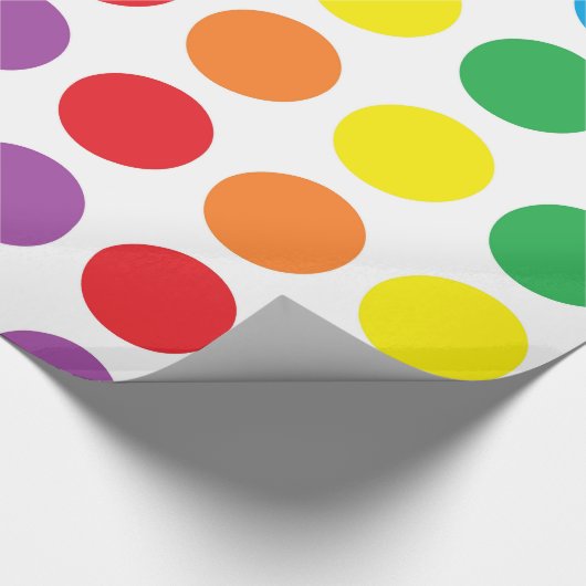 Rainbow Polka Dots Wrapping Paper Cadeaupapier (Hoek)