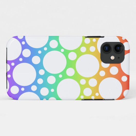 Rainbow Polka gedemonteerde iPhone Case (Achterkant (horizontaal))