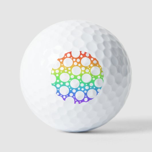 Rainbow Polka gekleurd Golfballen (Voorkant)