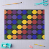 Rainbow Polka-punten op zwart weefselpapier Tissuepapier (Craft)