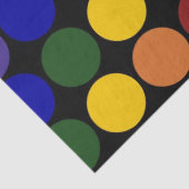 Rainbow Polka-punten op zwart weefselpapier Tissuepapier (Detail)