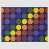 Rainbow Polka-punten op zwart weefselpapier Tissuepapier (Voorkant)