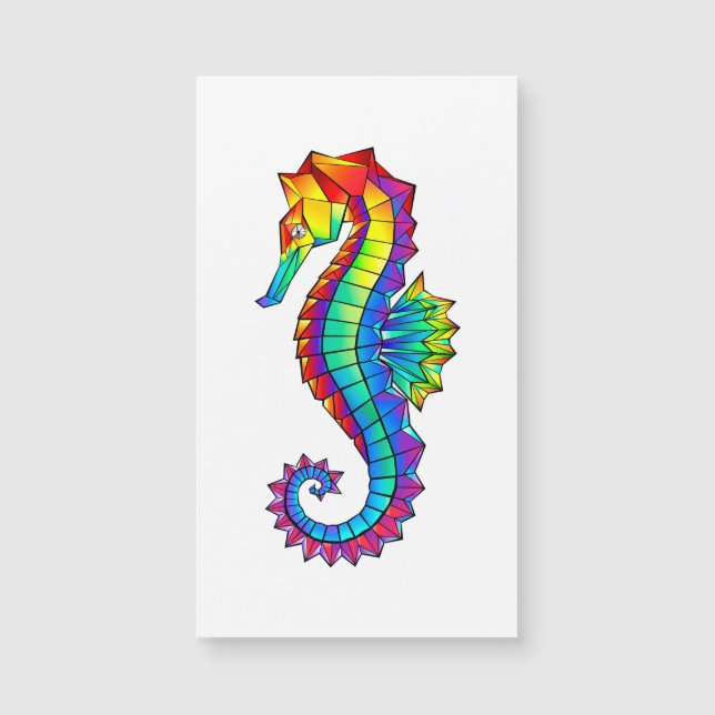 Rainbow Polygonal Seahorse (Voorkant)