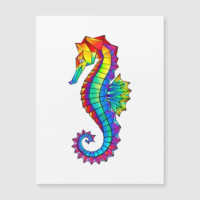 Rainbow Polygonal Seahorse (Voorkant)