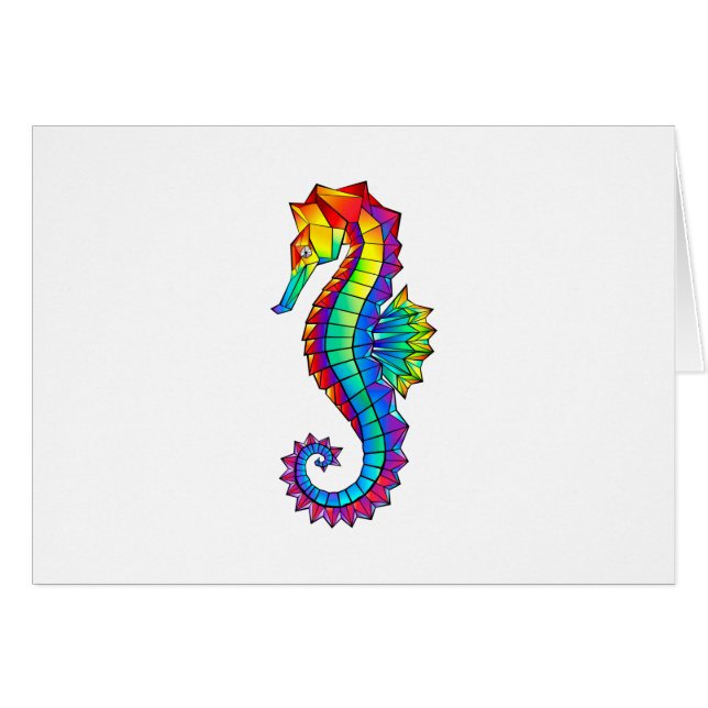 Rainbow Polygonal Seahorse (Voorkant Horizontaal)