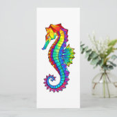 Rainbow Polygonal Seahorse Aankondiging (Staand voorkant)