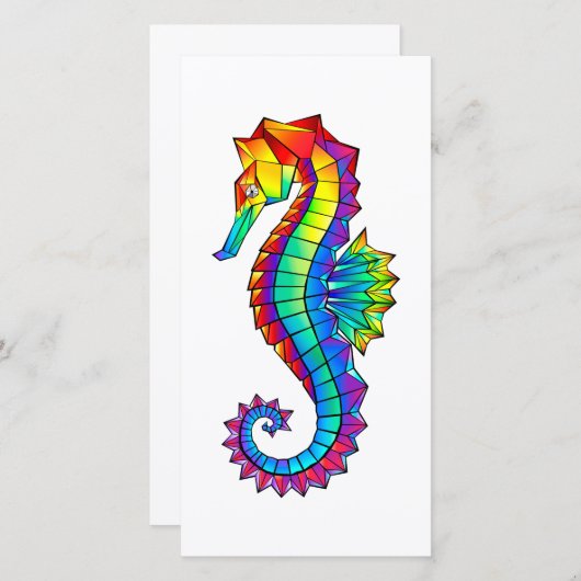 Rainbow Polygonal Seahorse Aankondiging (Voorkant / Achterkant)