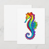 Rainbow Polygonal Seahorse Aankondiging (Voorkant / Achterkant)