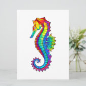 Rainbow Polygonal Seahorse Aankondiging (Staand voorkant)