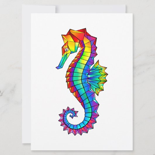 Rainbow Polygonal Seahorse Aankondiging (Voorkant)