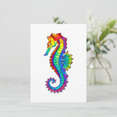 Rainbow Polygonal Seahorse Aankondiging (Staand voorkant)