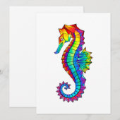 Rainbow Polygonal Seahorse Aankondiging (Voorkant / Achterkant)